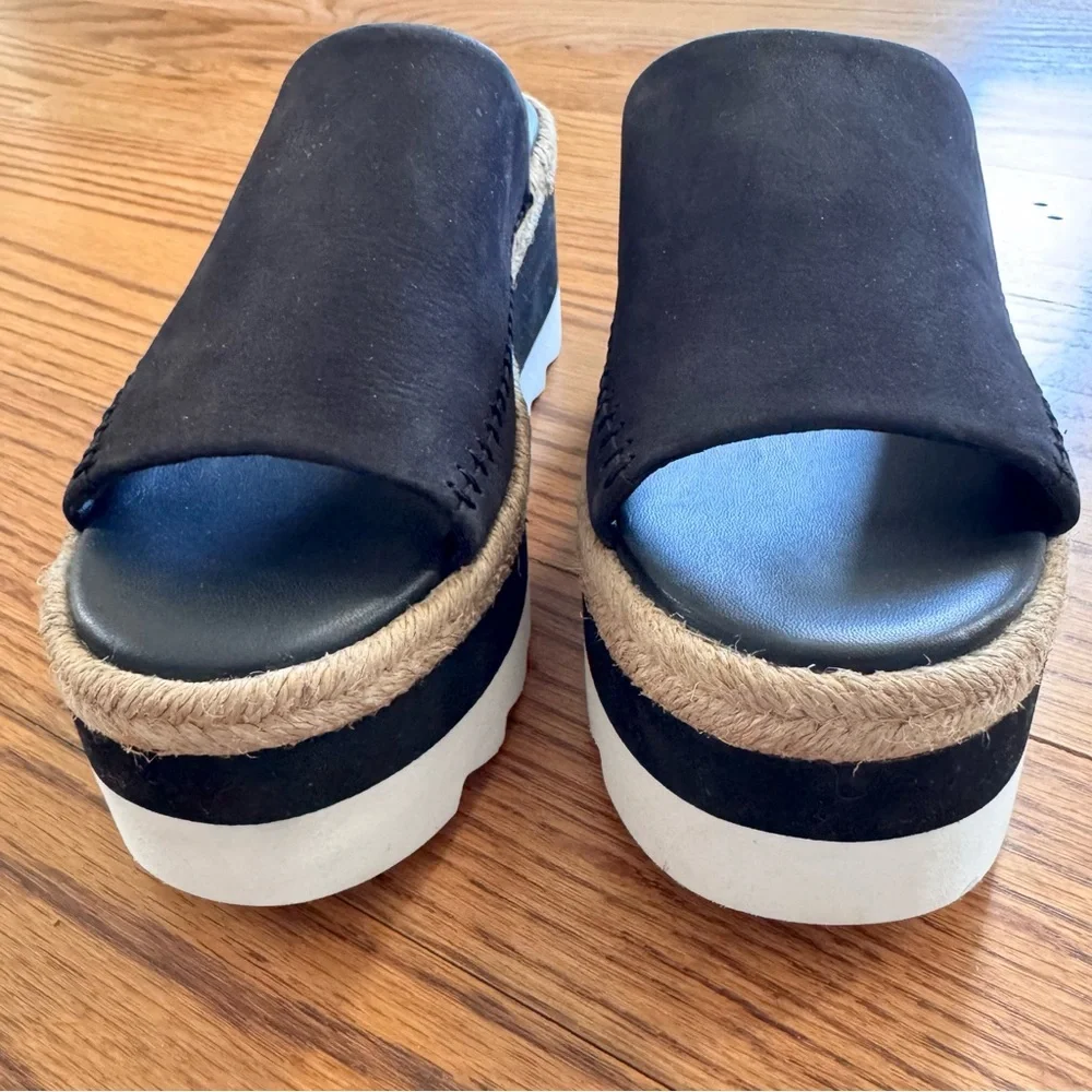 EUC Free People Santorini Espadrille Sandals size 7 black and white
